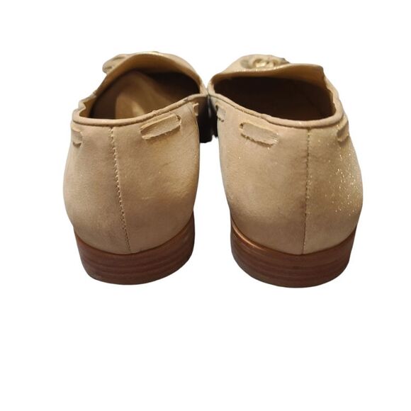 Talbots Metallic Gold Suede Leighton Tassled Loafer 8.5 - Picture 7 of 9